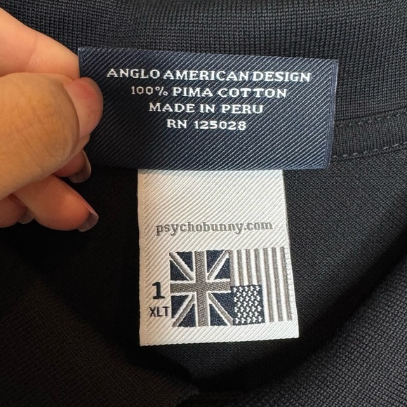 Psycho Bunny Polo Shirt Pima Cotton‎ Embroidered Logo Men's Size 1XLT Black - Picture 4 of 7